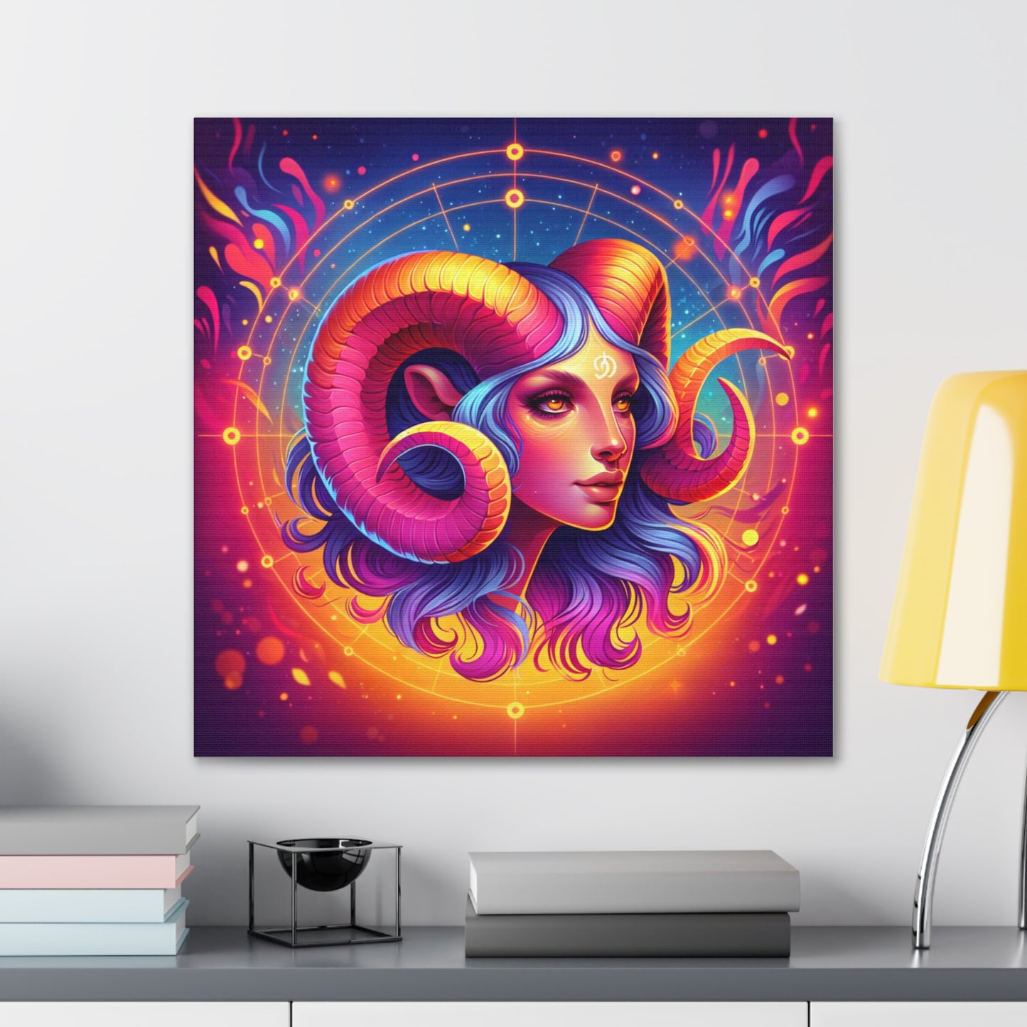 Aries Woman Astrological Sign Canvas Wall Art