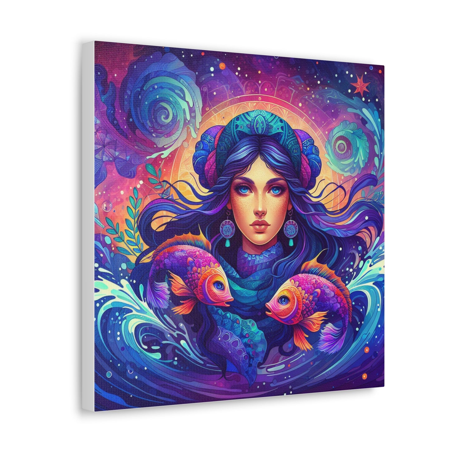 Pisces Woman Astrological Sign Canvas Wall Art