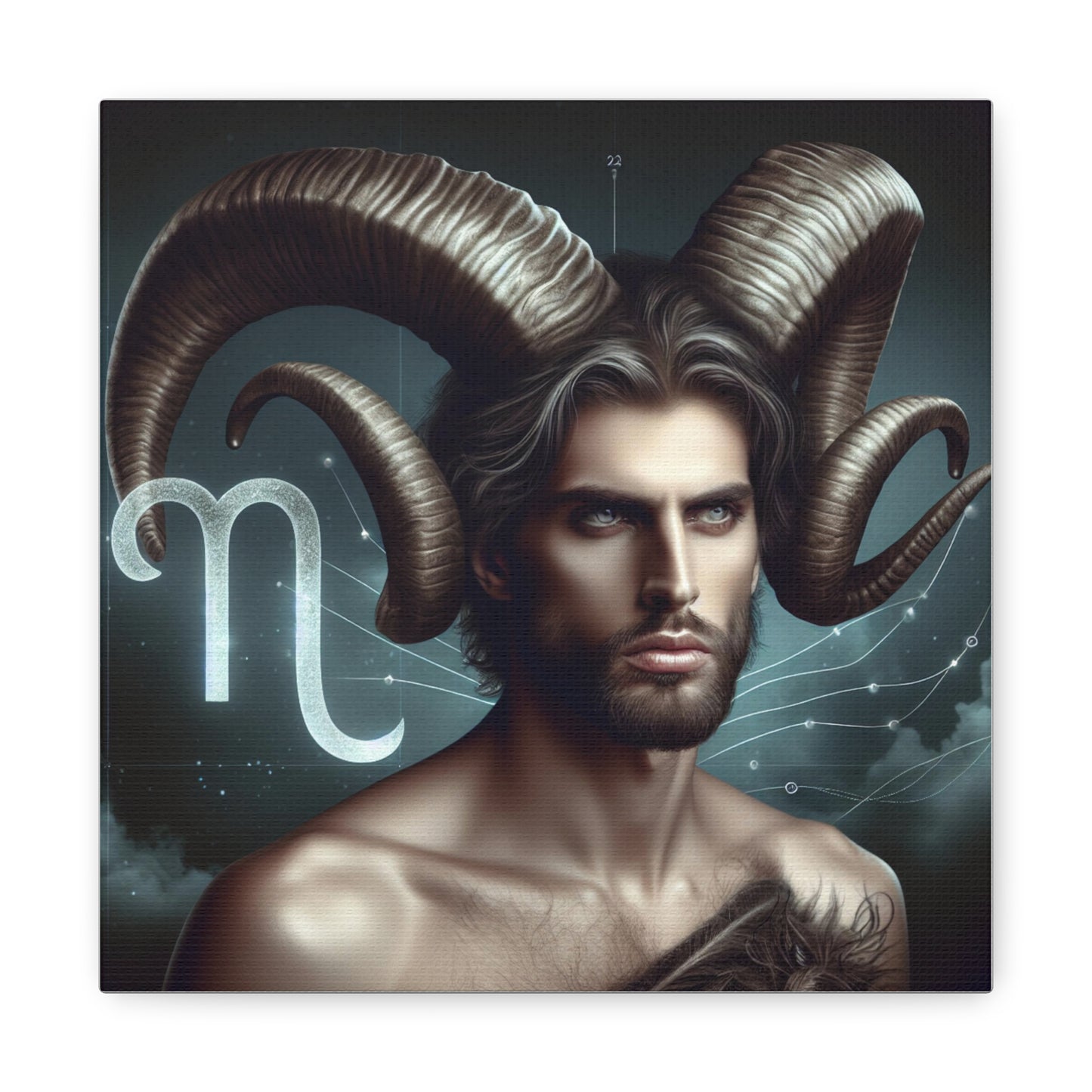 Capricorn Man Astrological Sign Canvas Wall Art