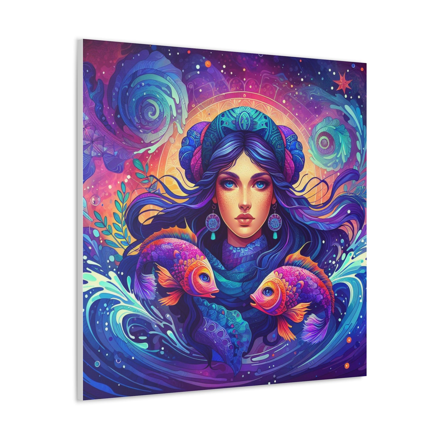 Pisces Woman Astrological Sign Canvas Wall Art