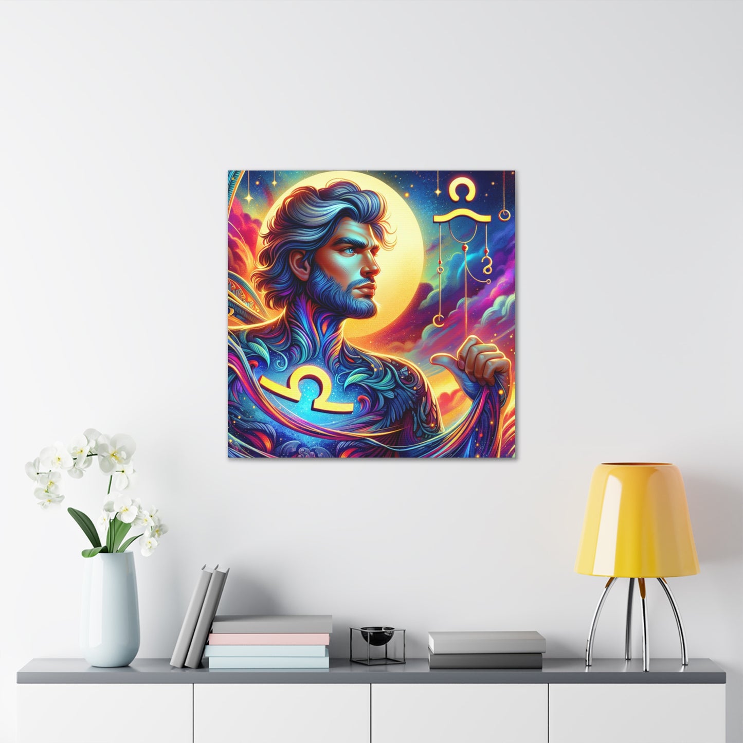 Libra Man Astrological Sign Canvas Wall Art