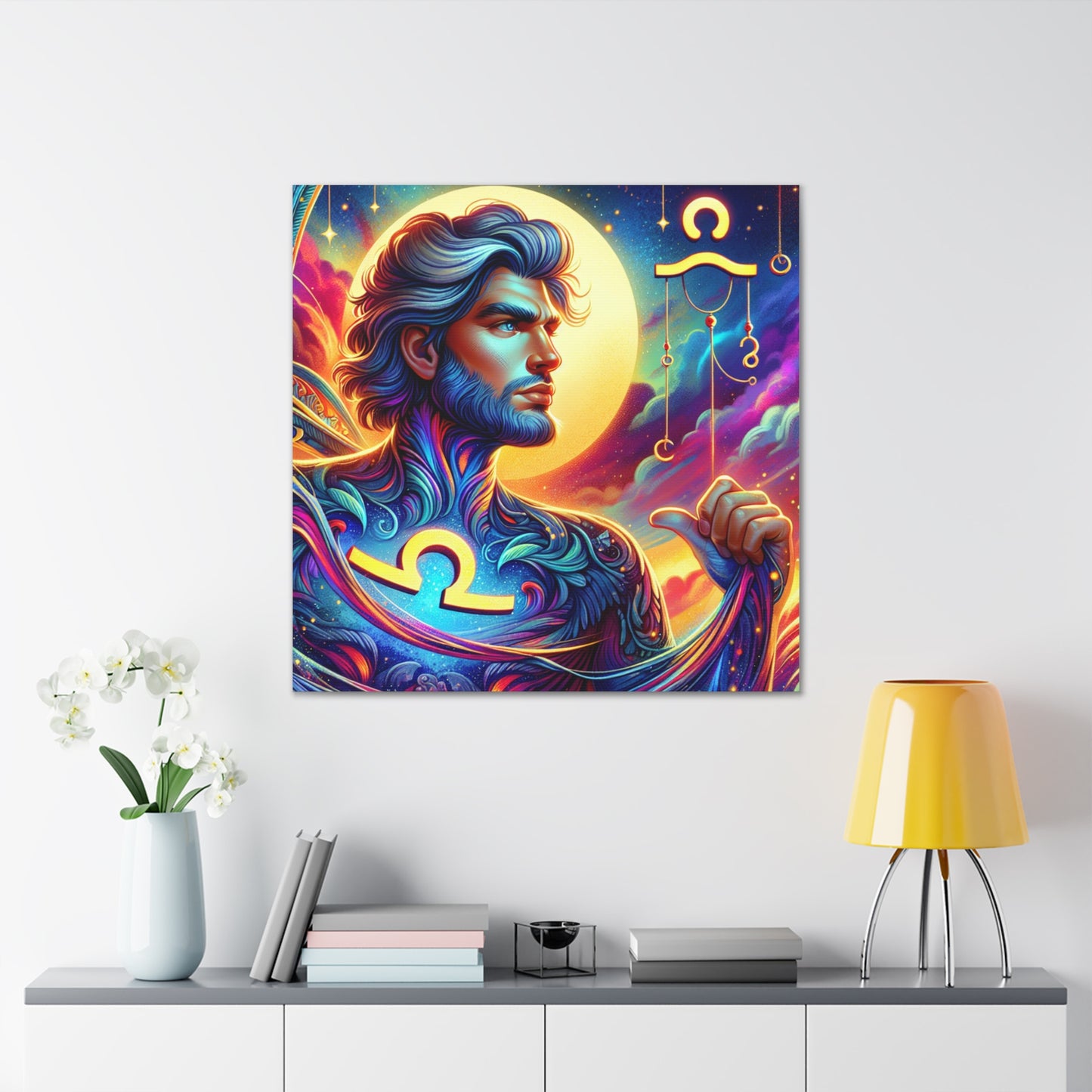 Libra Man Astrological Sign Canvas Wall Art