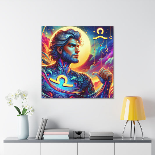 Libra Man Astrological Sign Canvas Wall Art