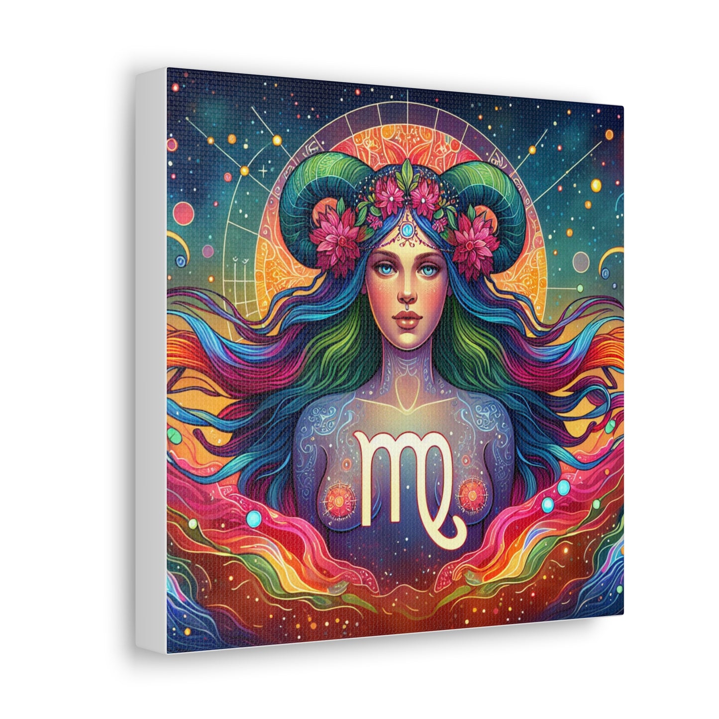 Virgo Woman Astrological Sign Canvas Wall Art