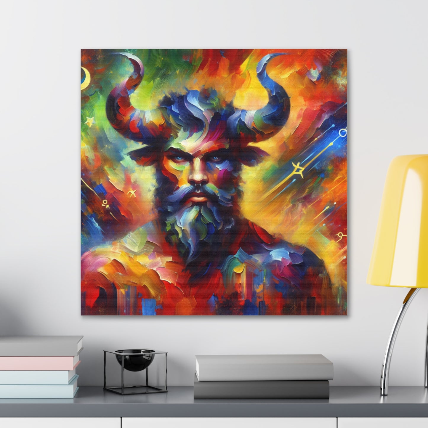 Taurus man Astrological Sign Canvas Wall Art