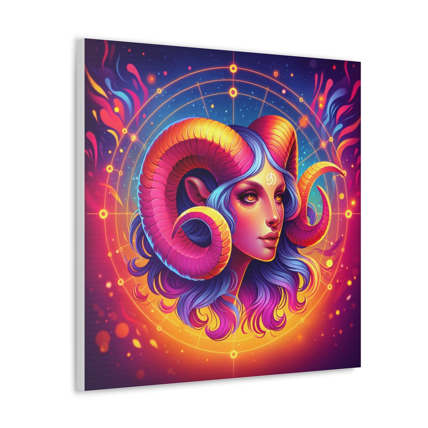 Aries Woman Astrological Sign Canvas Wall Art