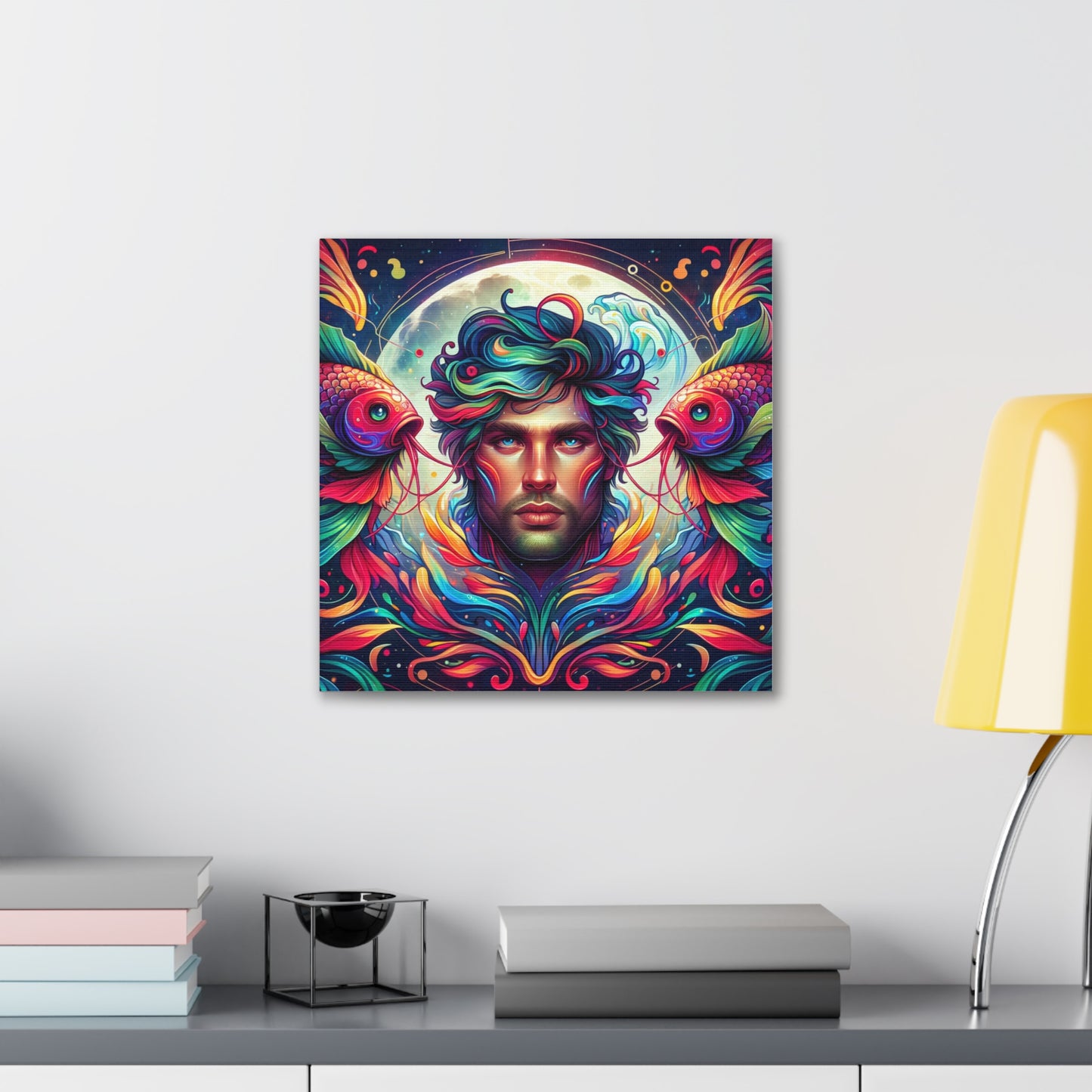 Pisces Man Astrological Sign Canvas Wall Art