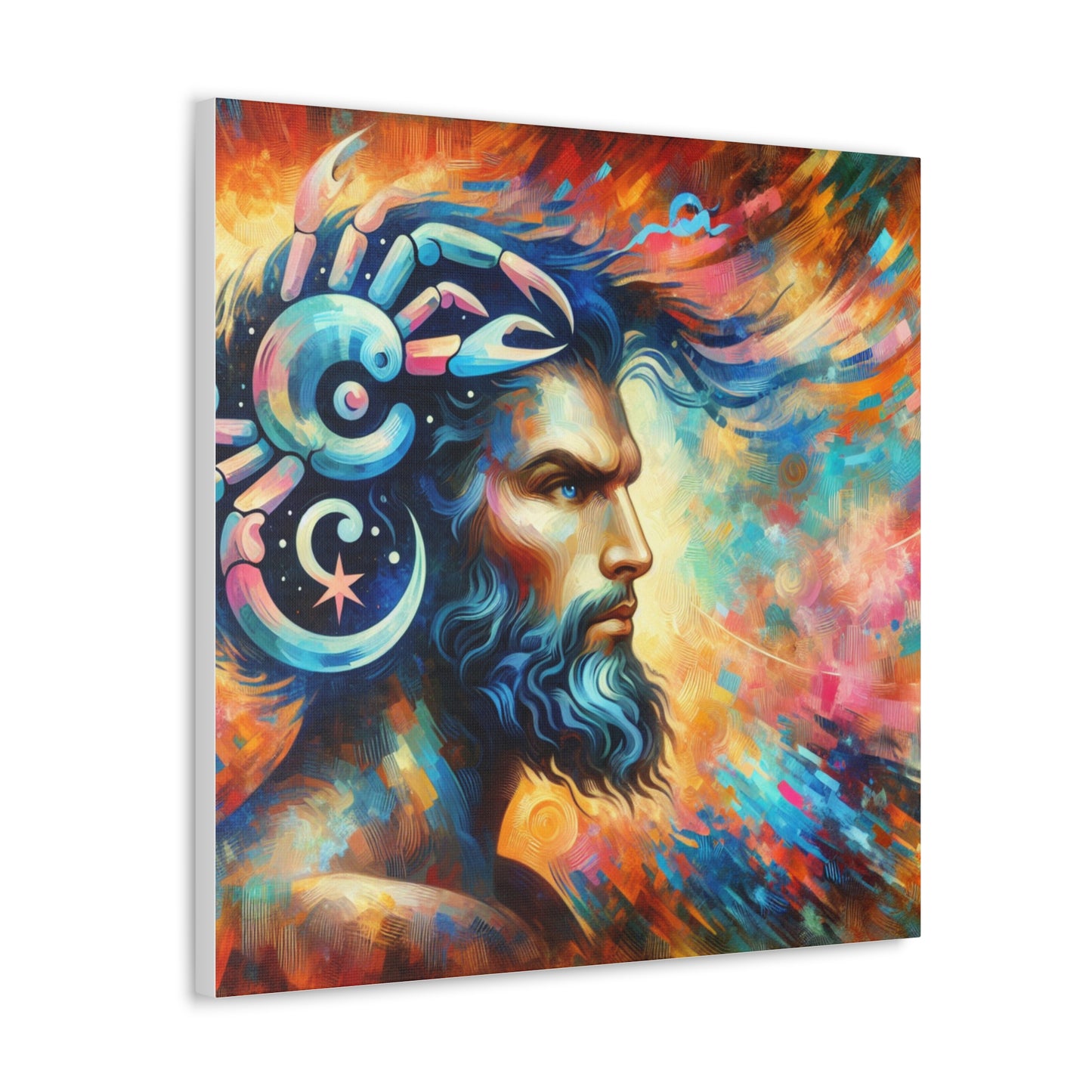 Cancer Man Astrological Sign Canvas Wall Art