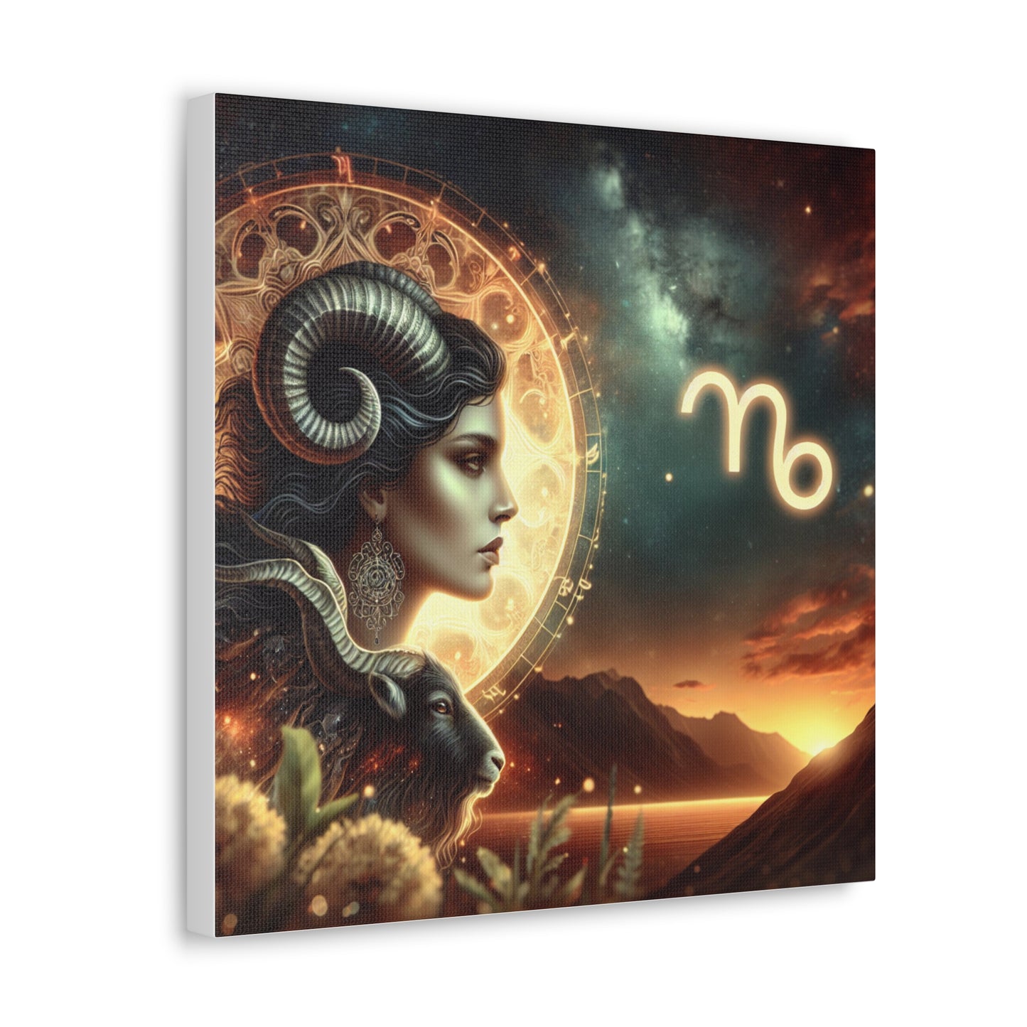 Capricorn Woman Astrological Sign Canvas Wall Art