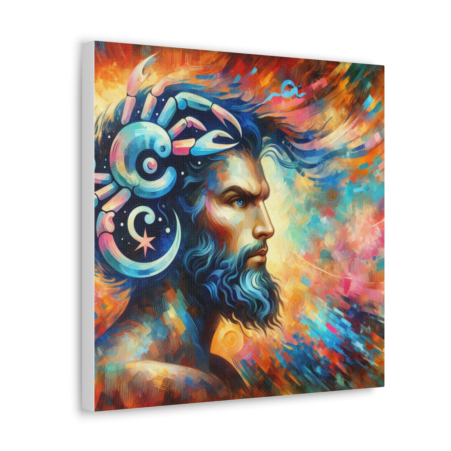 Cancer Man Astrological Sign Canvas Wall Art