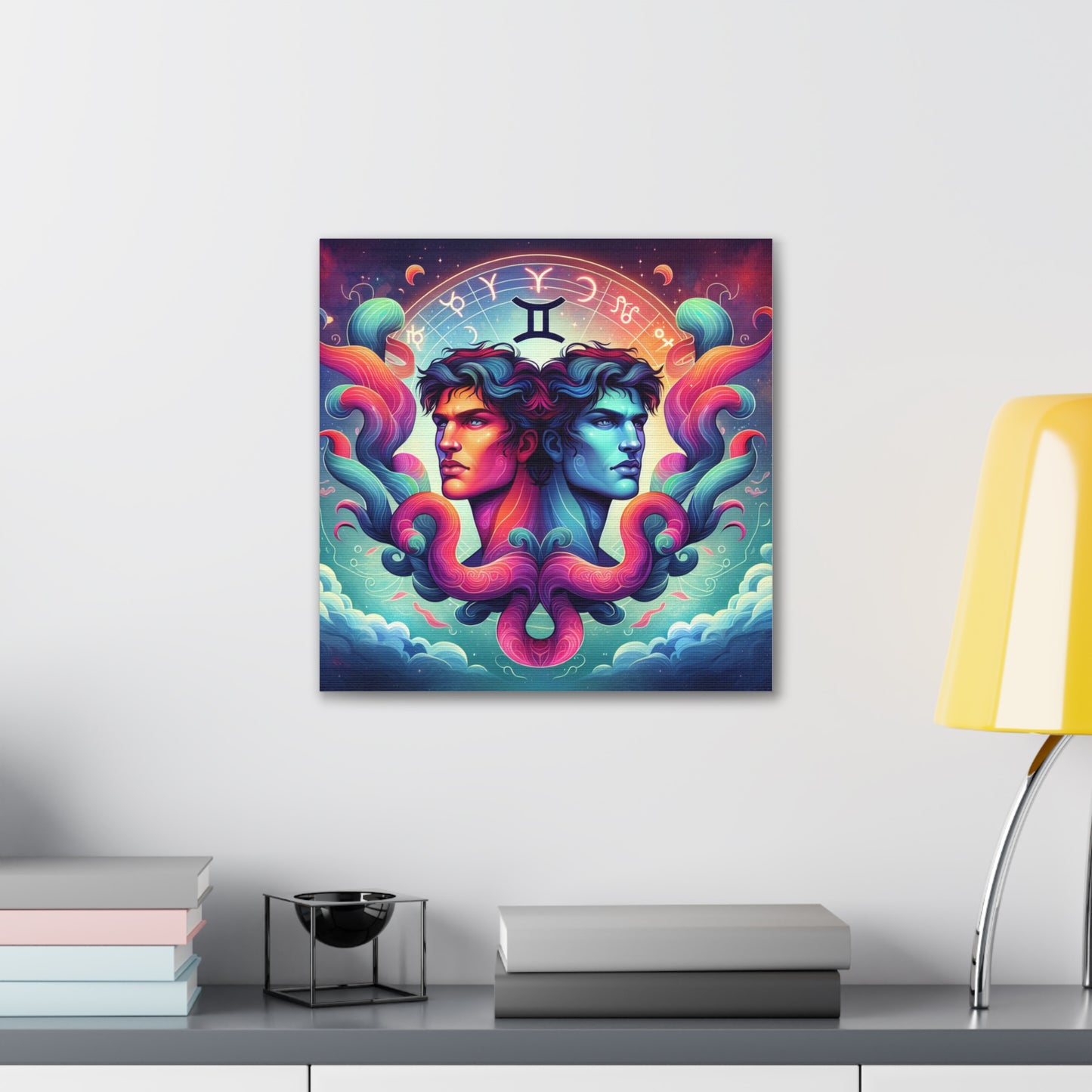 Gemini man Astrological Sign Canvas Wall Art