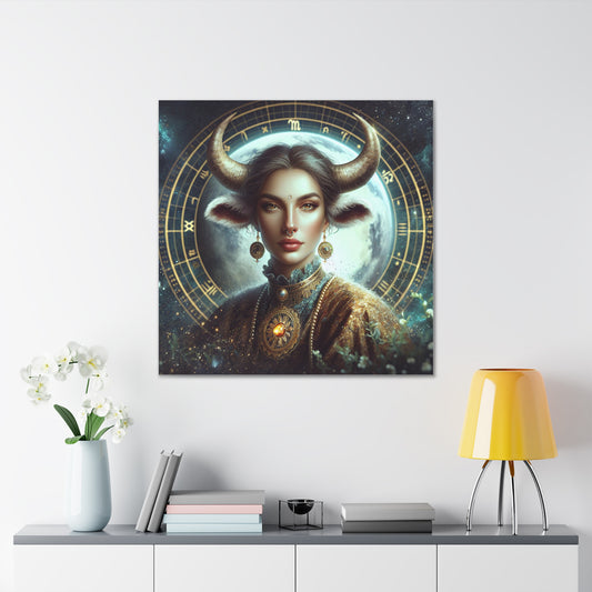 Taurus Woman Astrological Sign Canvas Wall Art