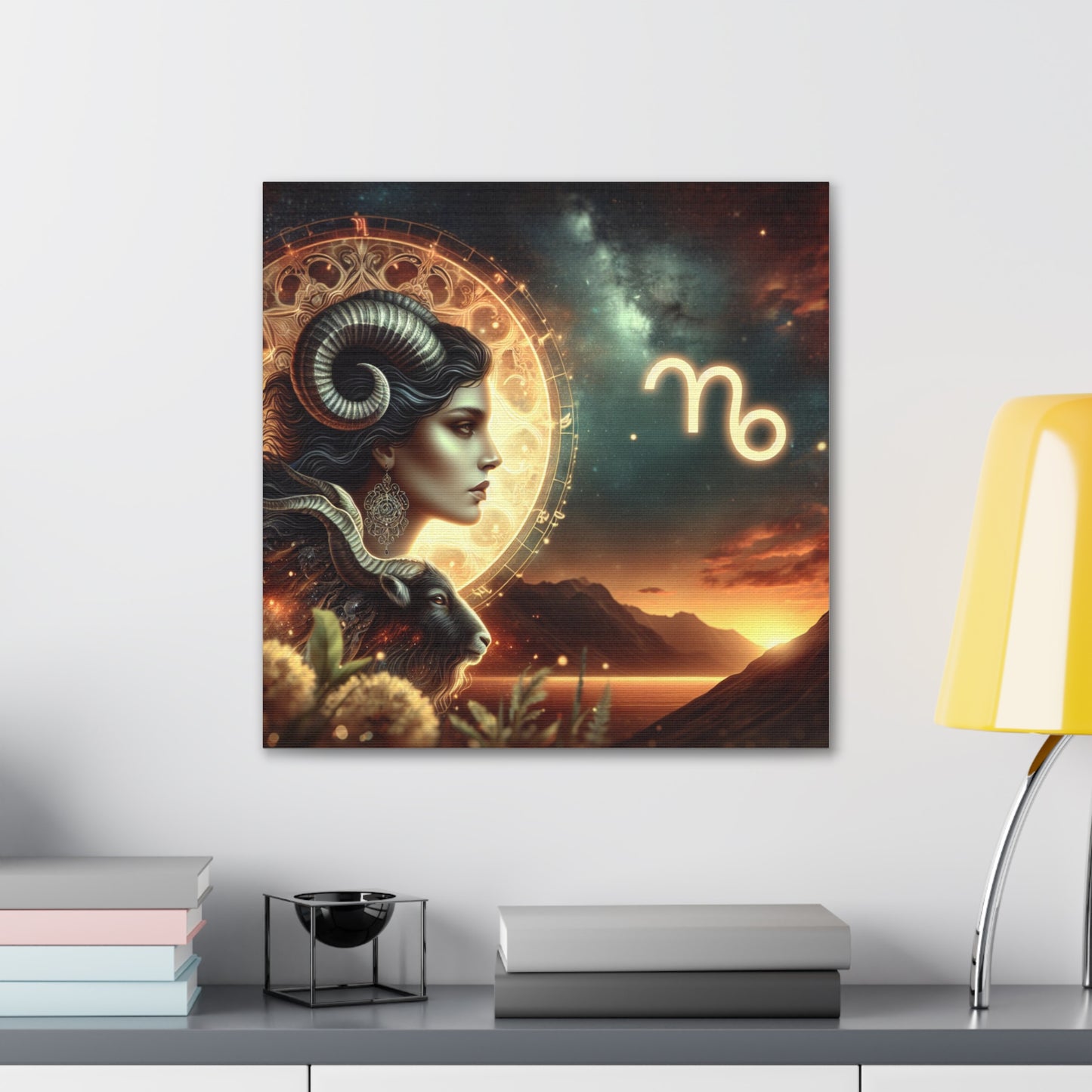 Capricorn Woman Astrological Sign Canvas Wall Art