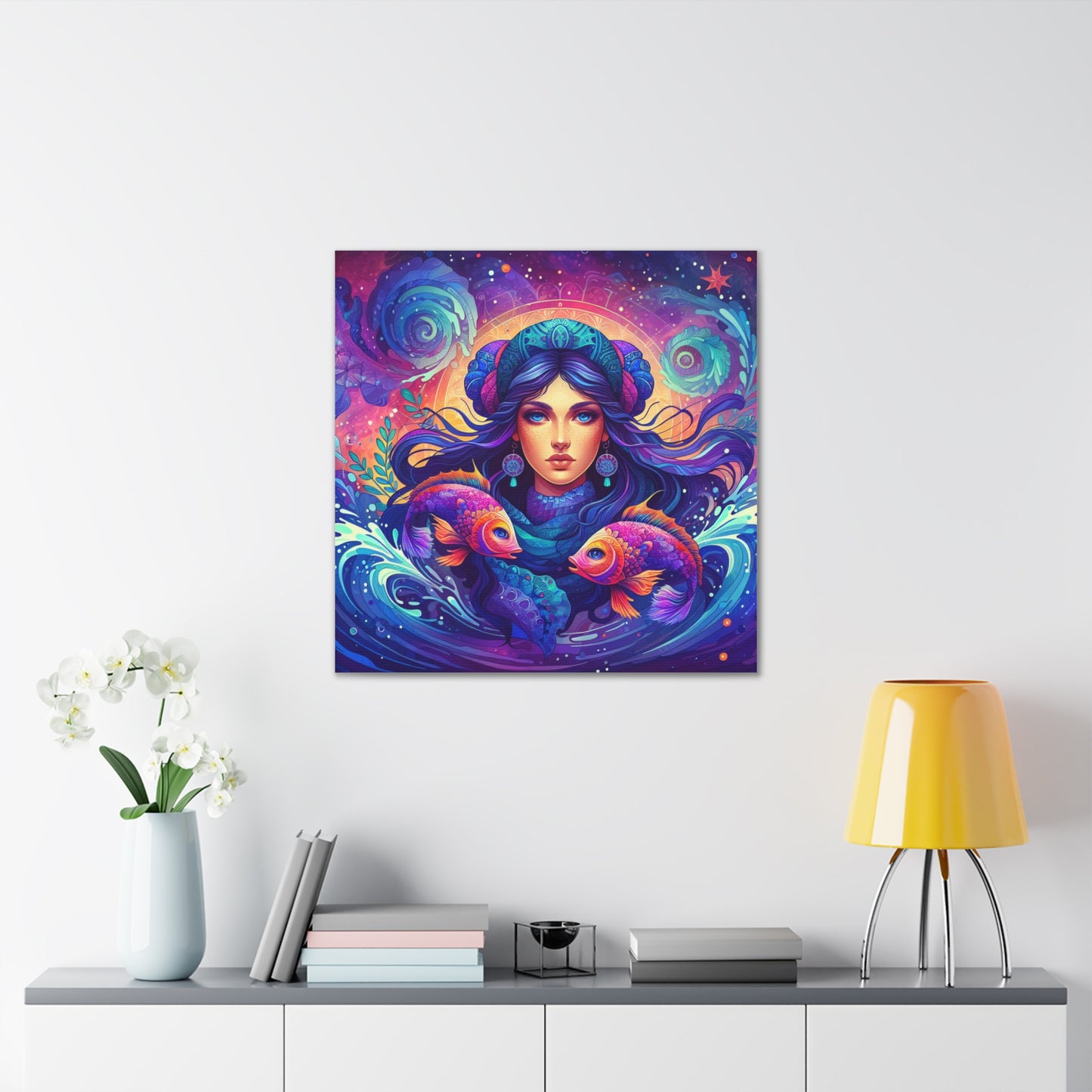 Pisces Woman Astrological Sign Canvas Wall Art