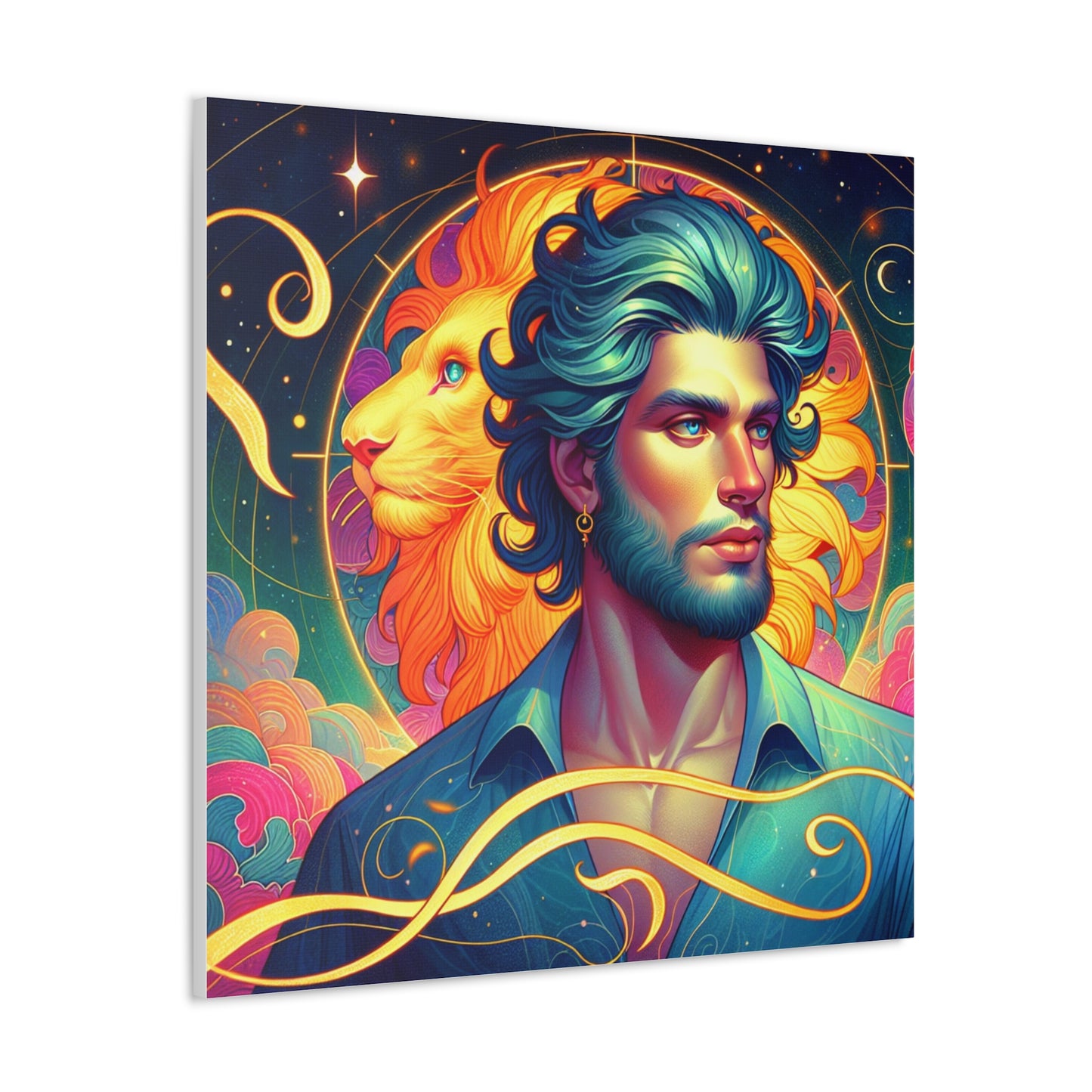 Leo Man Astrological Sign Canvas Wall Art