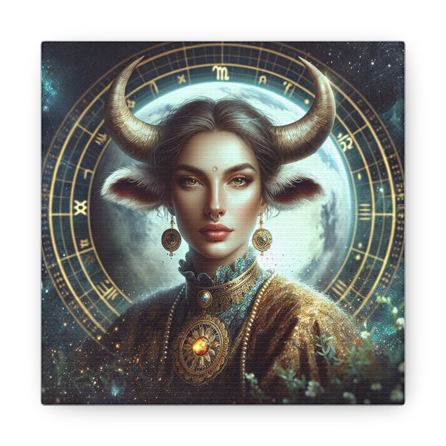 Taurus Woman Astrological Sign Canvas Wall Art