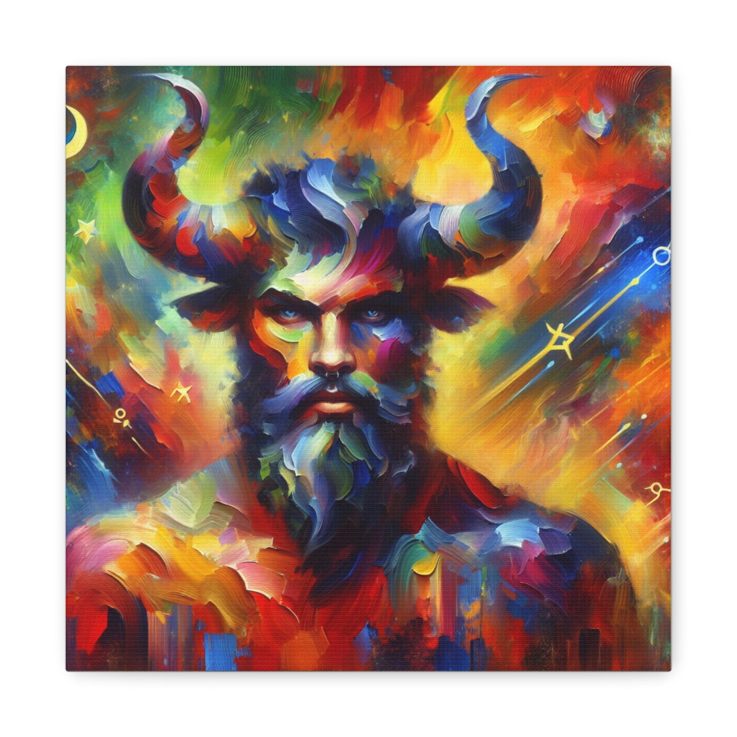 Taurus man Astrological Sign Canvas Wall Art