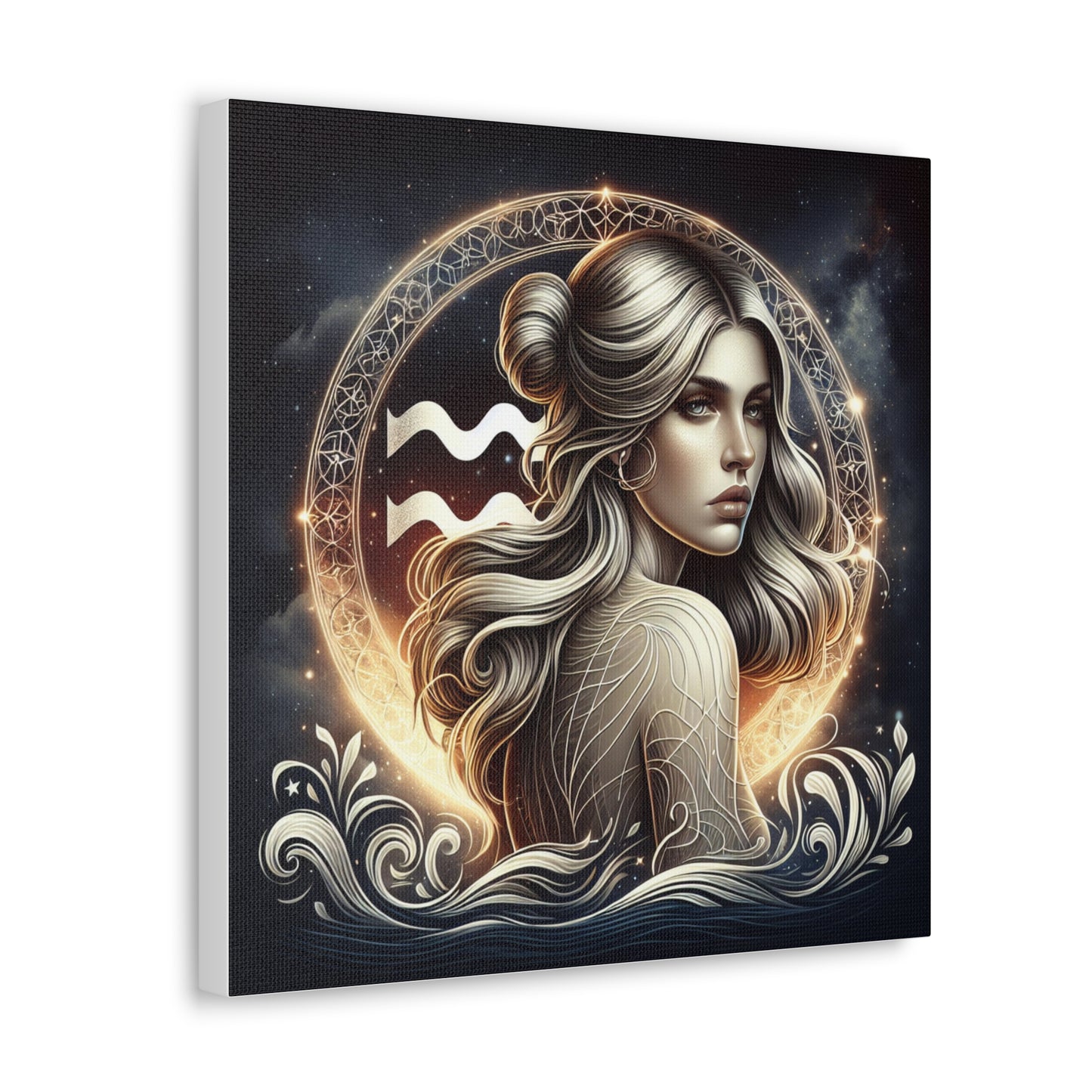 Aquarius Woman Astrological Sign Canvas Wall Art