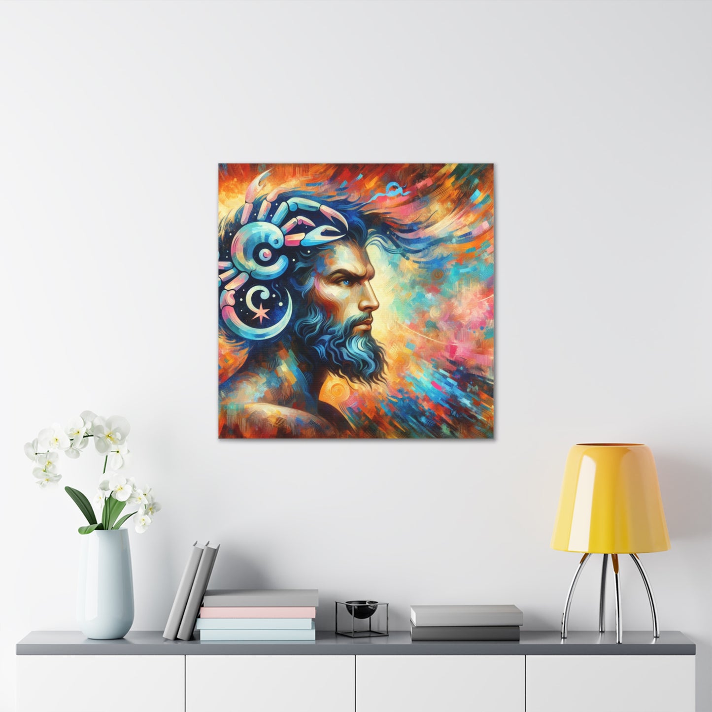 Cancer Man Astrological Sign Canvas Wall Art