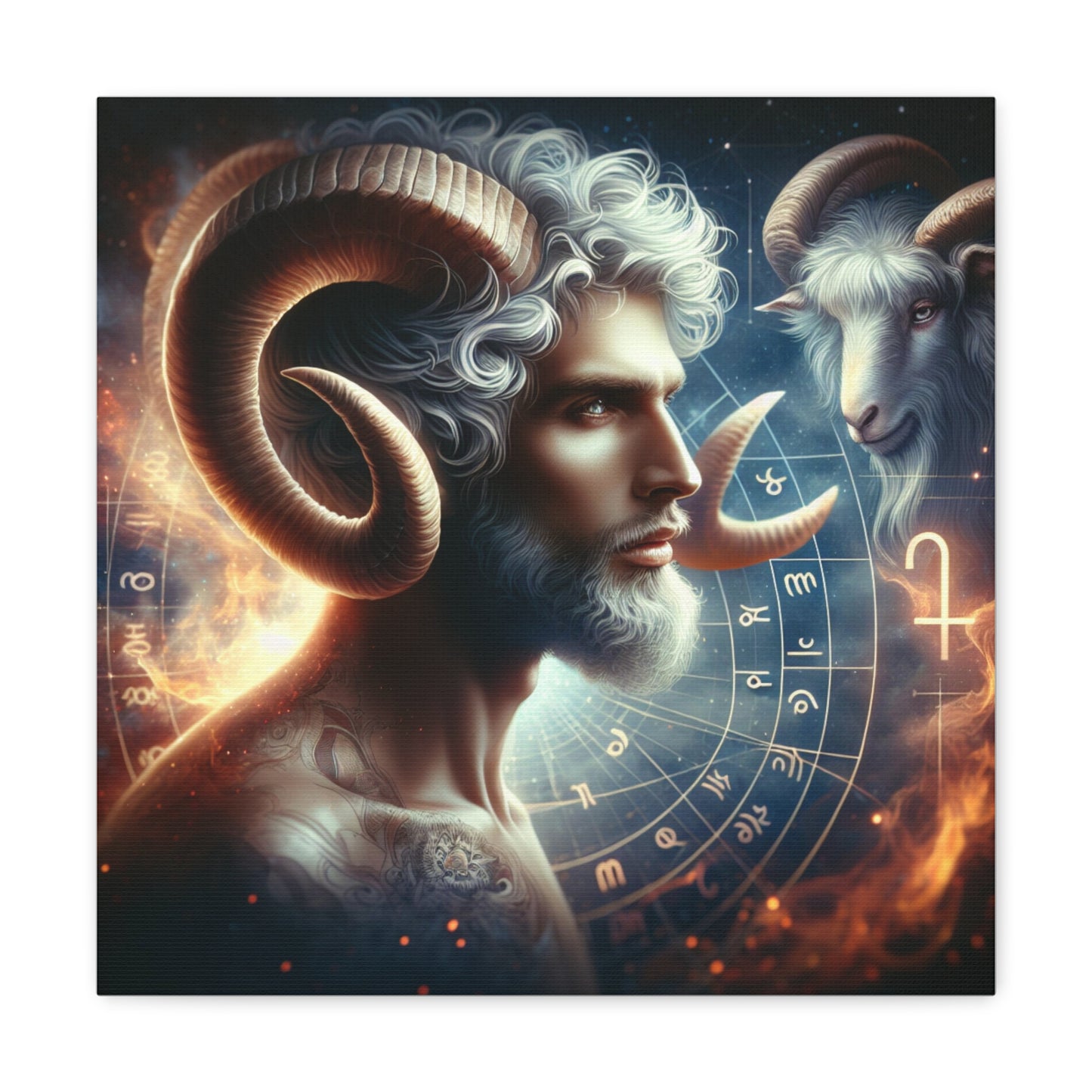 Aries Man Astrological Sign Canvas Wall Art