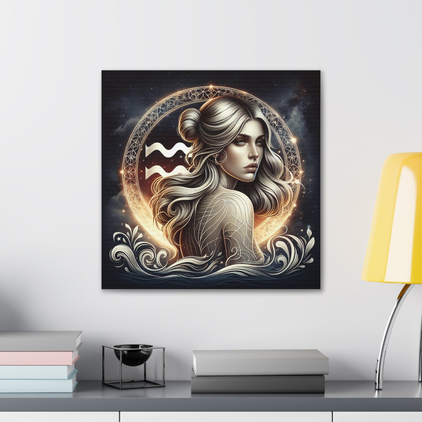 Aquarius Woman Astrological Sign Canvas Wall Art