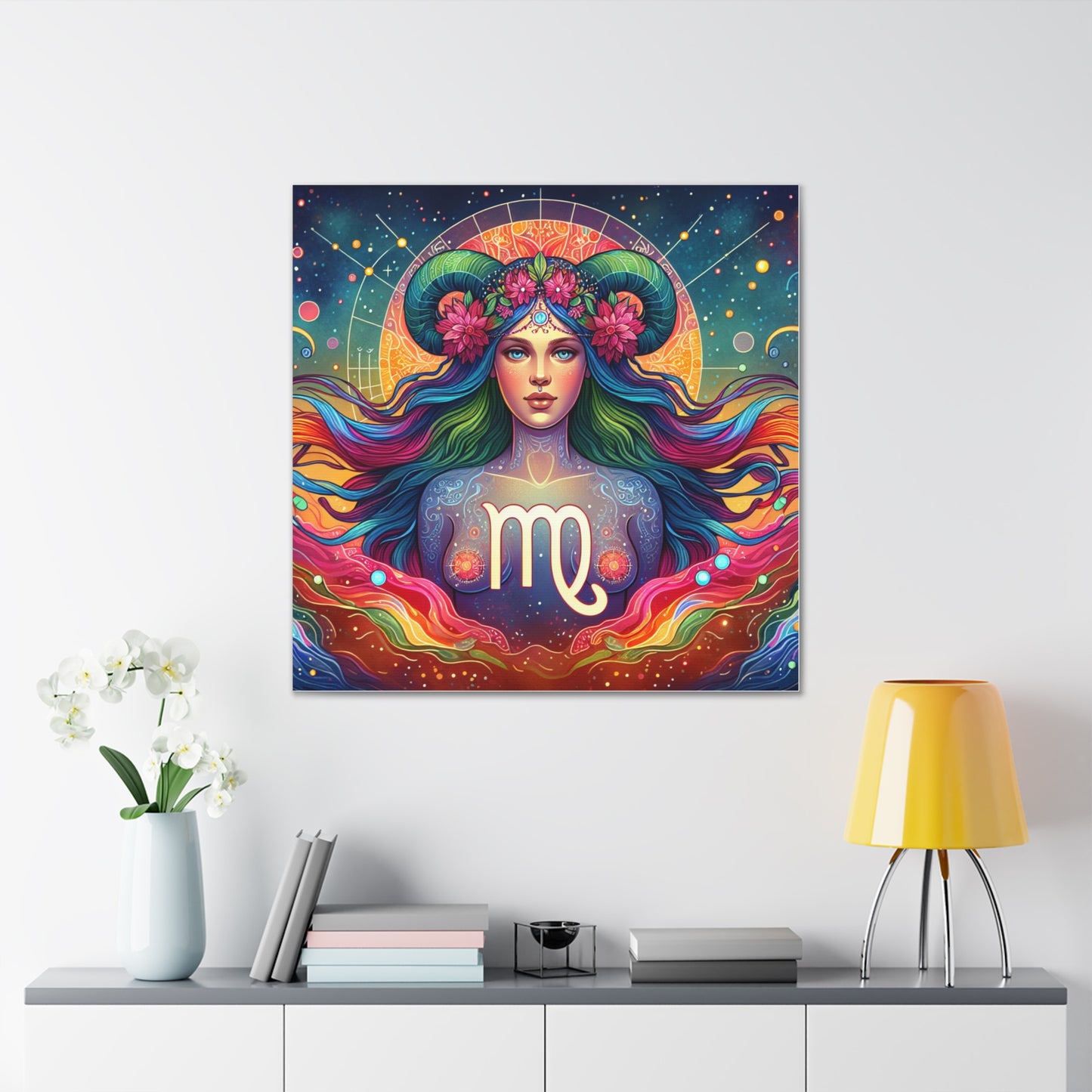 Virgo Woman Astrological Sign Canvas Wall Art