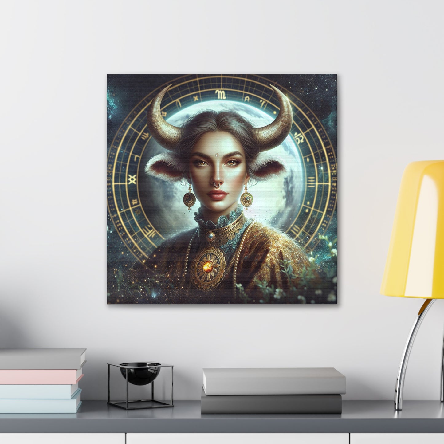 Taurus Woman Astrological Sign Canvas Wall Art