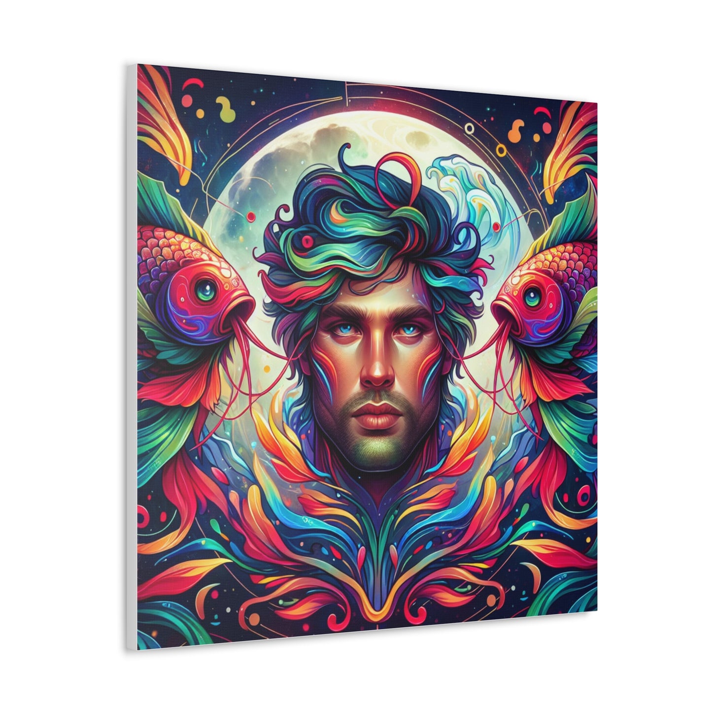 Pisces Man Astrological Sign Canvas Wall Art