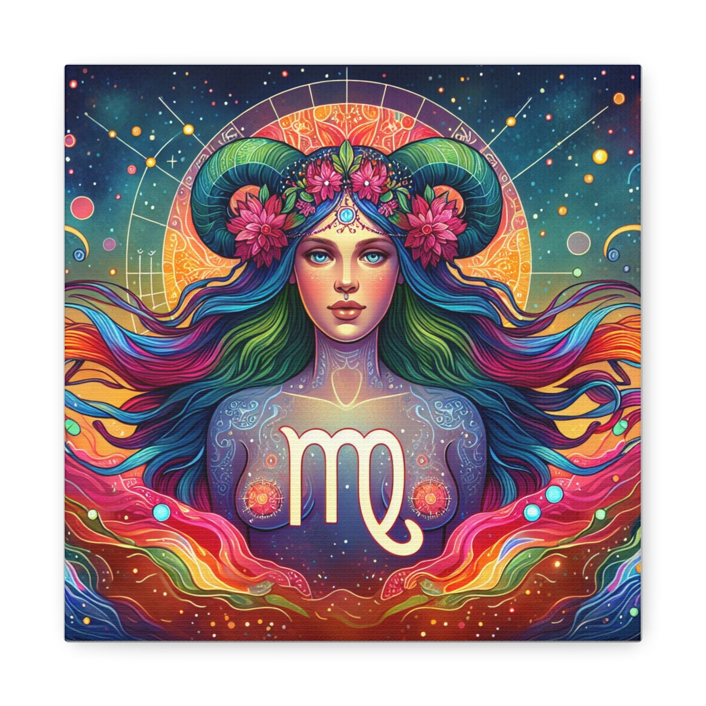 Virgo Woman Astrological Sign Canvas Wall Art