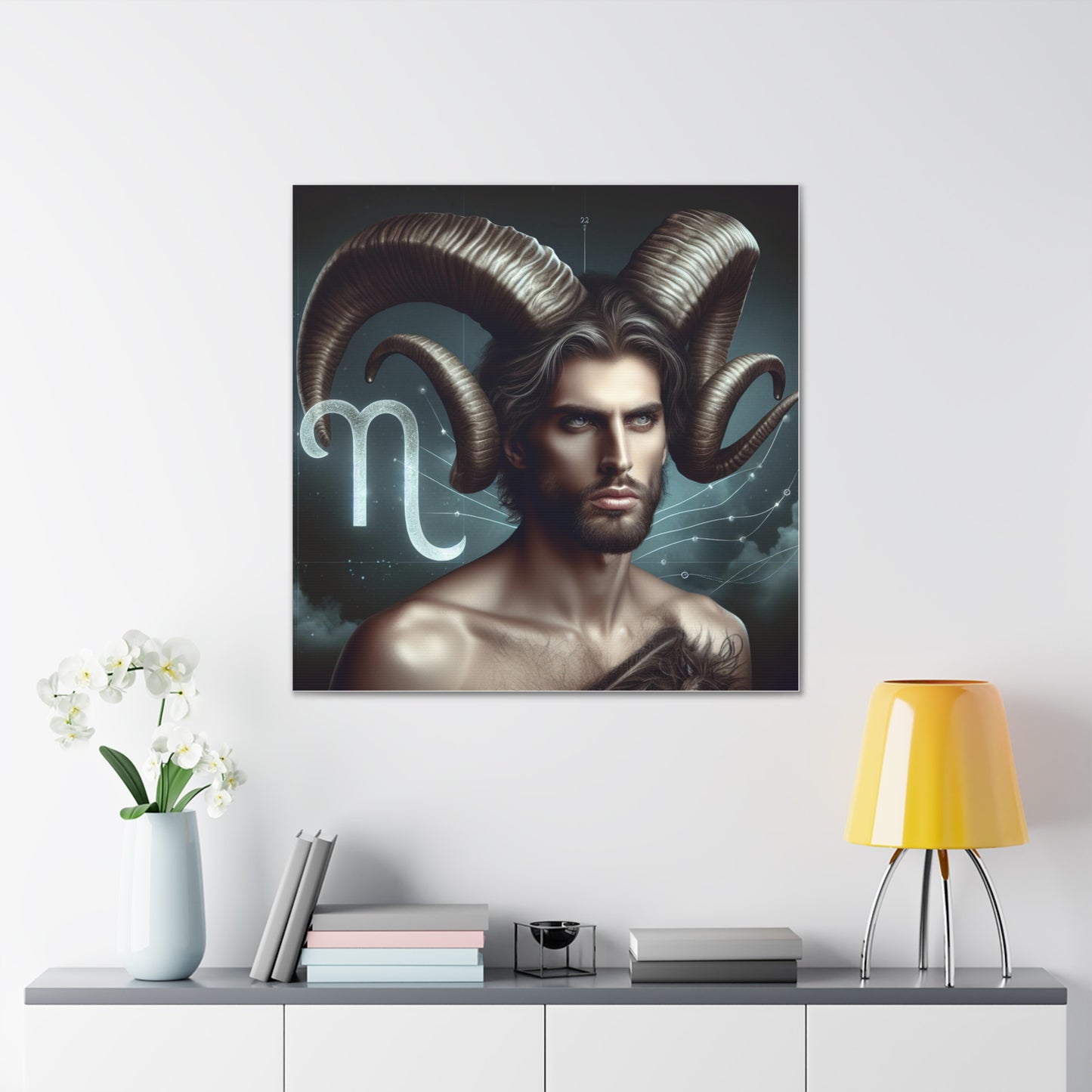 Capricorn Man Astrological Sign Canvas Wall Art